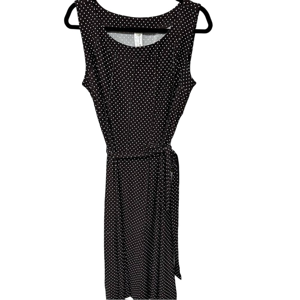 Perception Women's Brown Polka Dot Tie Waist Dress size 1X